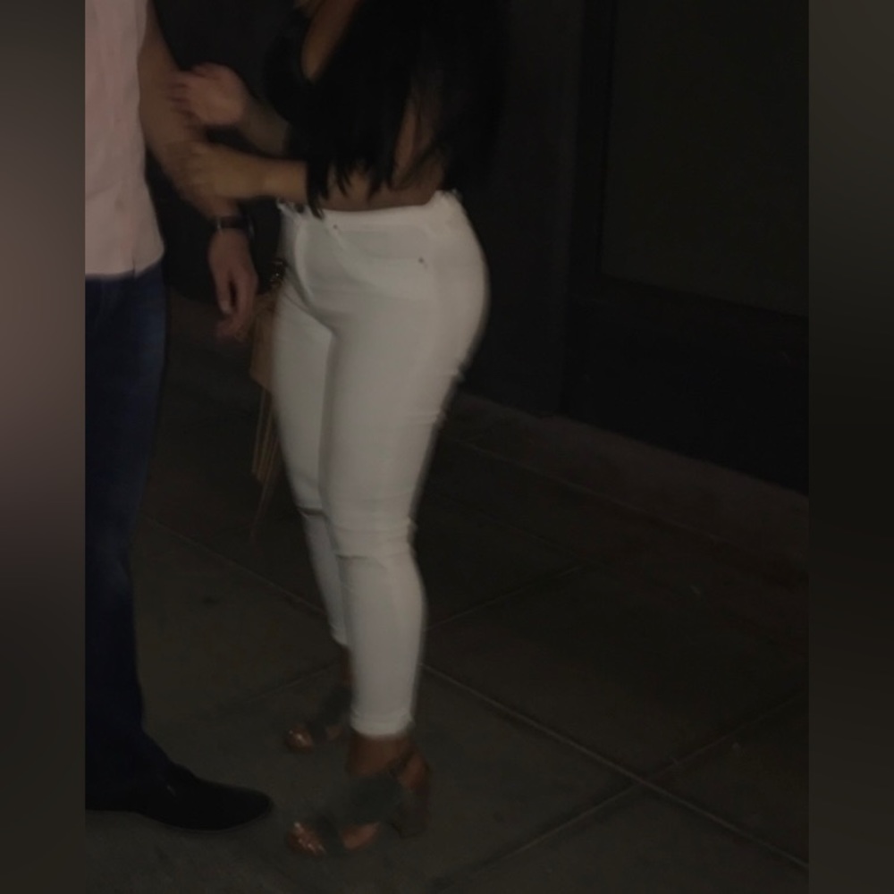 ZARA white high waisted denim